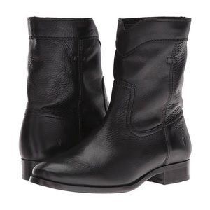Frye Black Leather Ankle Boots